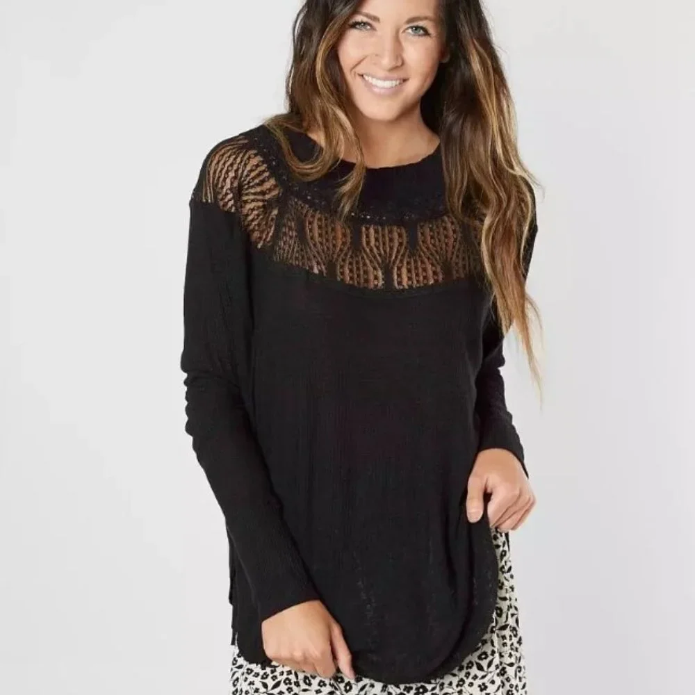 Free People Spring Valley Top - Black